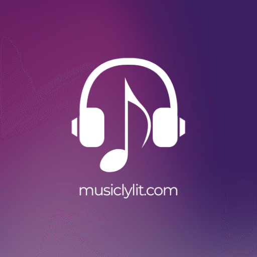 Musiclylit.com logo with headphones and musical note